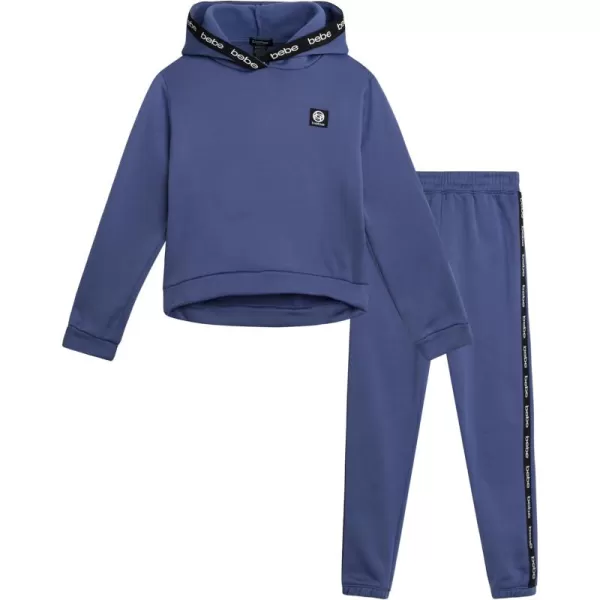 imagebebe Girls Jogger Set  2 Piece Yummy Fleece Hoodie Sweatsuit Kids Clothing Set Size 716Blue Velver