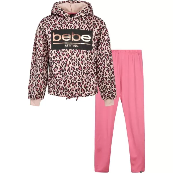 imagebebe Girls Legging Set  2 Piece Yummy Fleece Hoodie Sweatsuit Kids Clothing Set Size 716Rose Animal