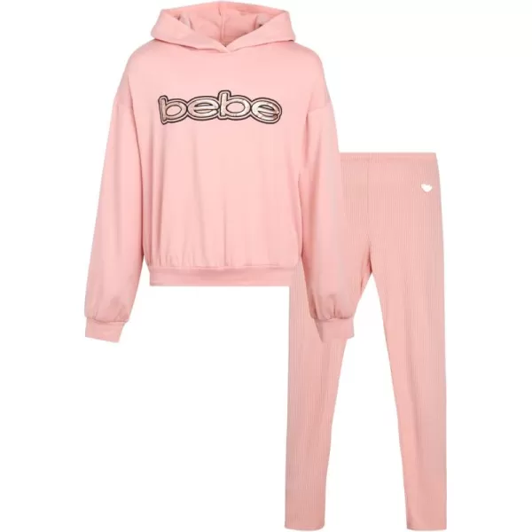 imagebebe Girls Leggings and Hoodie Set  Soft Hooded Pullover Sweatshirt and Ribbed Leggings  2 Piece Comfy Clothes for GirlsRose