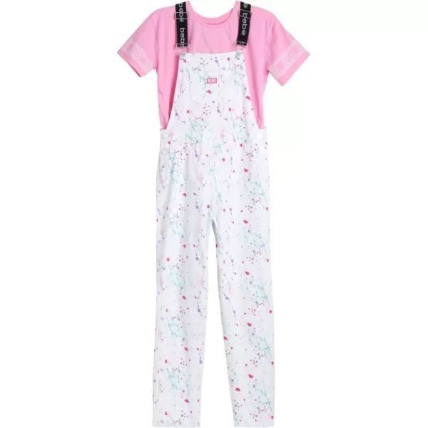 imagebebe Girls Overalls  Short Sleeve TShirt and Jogger Sweatpants 2Piece Romper JumpsuitWhite