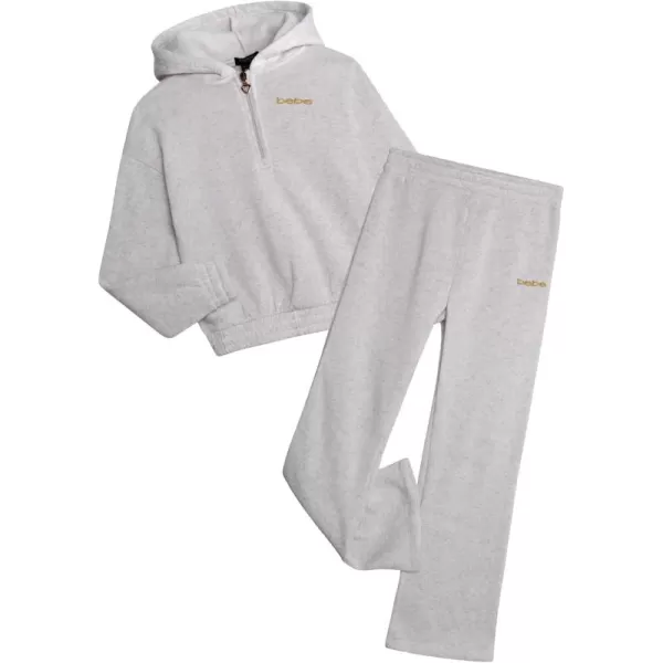 imagebebe Girls Pants Set  2 Piece Fleece 14 Zip Pullover Hoodie and Flare Sweatpants  Stylish Activewear Set for Girls 712Oatmeal