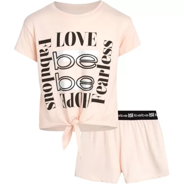 imagebebe Girls Shorts Set  2 Piece Short Sleeve Performance TShirt and Shorts Size 412BlushPink Hope