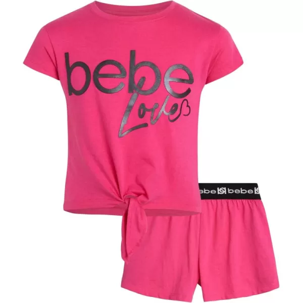 imagebebe Girls Shorts Set  2 Piece Short Sleeve Performance TShirt and Shorts Size 412PinkLove