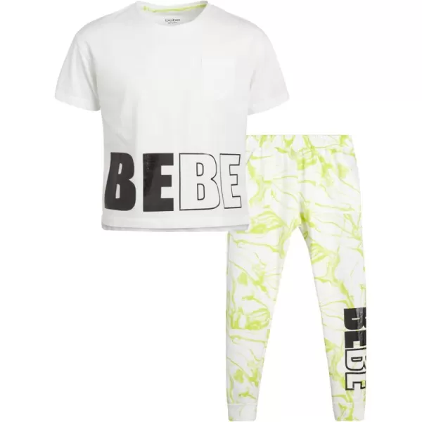 imagebebe Girls Sweatsuit Set  2 Piece Tie Dye TShirt and French Terry Jogger Pants 716WhiteLime