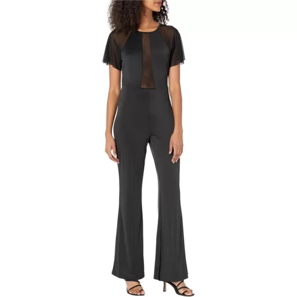 imagebebe Mesh Detail Wide Leg JumpsuitJet Black