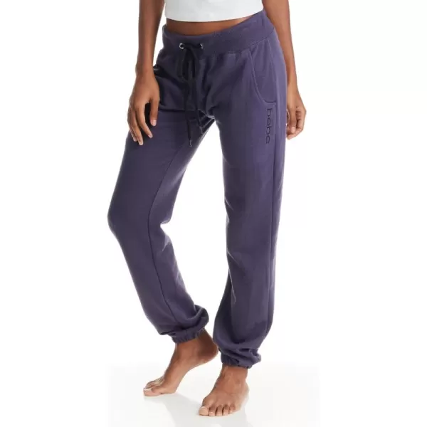 imagebebe Womens Plus Size Sweatpants Joggers French Terry Lounge Pants with Gathered Cuffs Logo Pajama Pants 1X 2X 3XMidnight Lavender