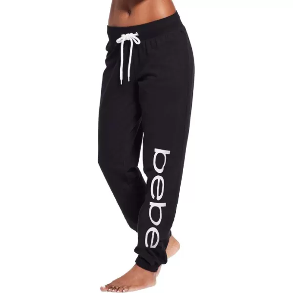 imagebebe Womens Sweatpants Joggers French Terry Lounge Pants with Gathered Cuffs Logo Pajama Pants for WomenBlack White