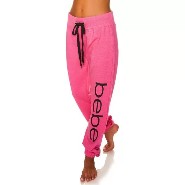 imagebebe Womens Sweatpants Joggers French Terry Lounge Pants with Gathered Cuffs Logo Pajama Pants for WomenFuchsia Heather