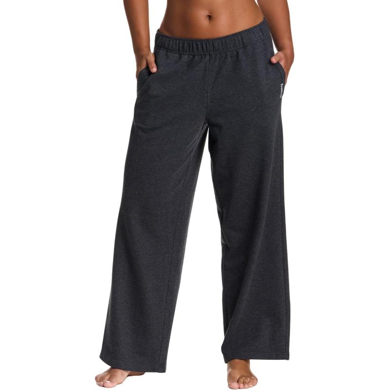 imagebebe Wide Leg Sweatpants for Women French Terry Baggy Sweatpants with Pockets Black Sweatpants for Women Black SmallCharcoal Heather Wide Leg