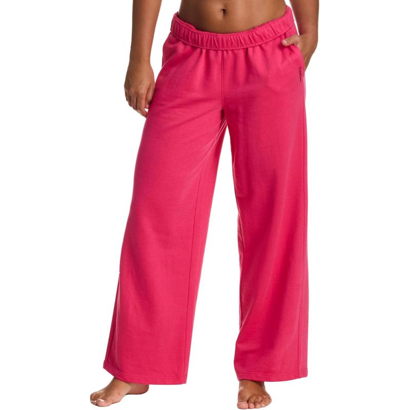 imagebebe Wide Leg Sweatpants for Women French Terry Baggy Sweatpants with Pockets Black Sweatpants for Women Black SmallRasberry Red Wide Leg