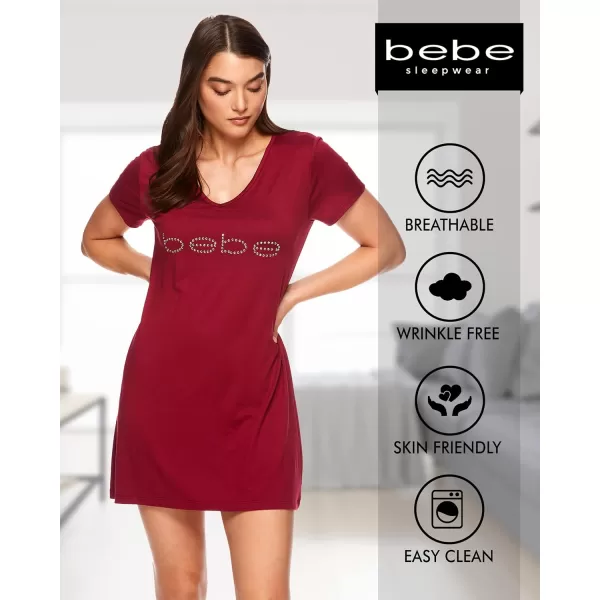 imagebebe French Terry Sweatshirt for Women Crewneck Sweatshirts for Women Comfy Pullover SweatshirtRed Plum