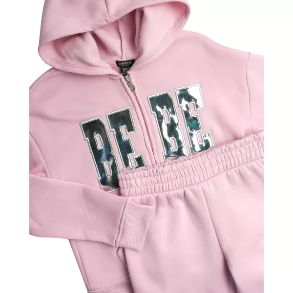 imagebebe Girls Sweatsuit Set  2 Piece Soft Fleece Full Zip Up Hoodie and Cargo Pants Set for Girls 712Bleached Mauve