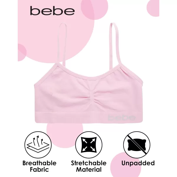 imagebebe Girls Training Bra  8 Pack Seamless Training Cami Sports Bralette SLBlackWhiteLight PinkAlmond