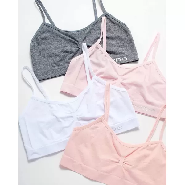 imagebebe Girls Training Bra  8 Pack Seamless Training Cami Sports Bralette SLLight CoralWhiteSweet PinkHeather Grey