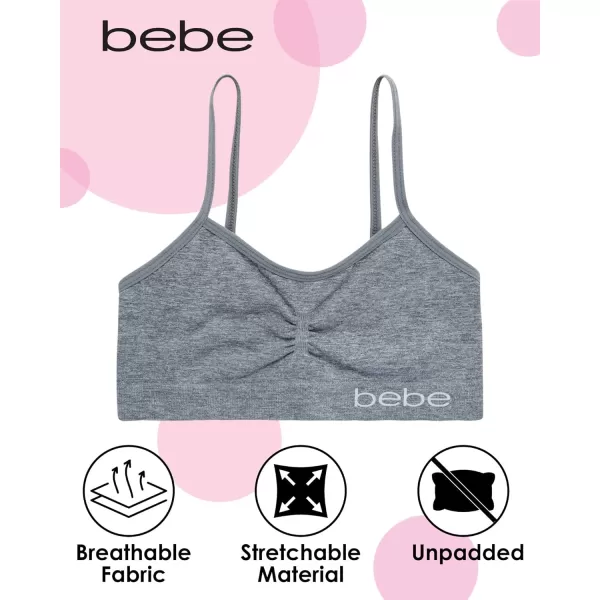 imagebebe Girls Training Bra  8 Pack Seamless Training Cami Sports Bralette SLSoft PinkHeather GreyWhiteBlack