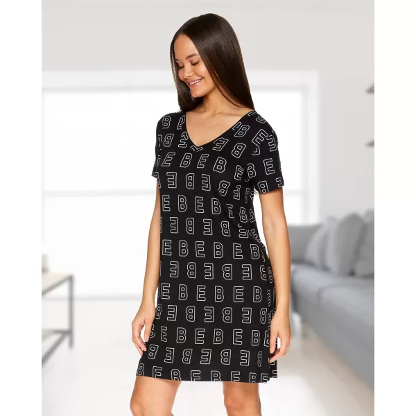 imagebebe Womens Night Dress Short Sleeve Womens Nightgowns ampamp Sleepshirts Womens SleepwearBlack 2