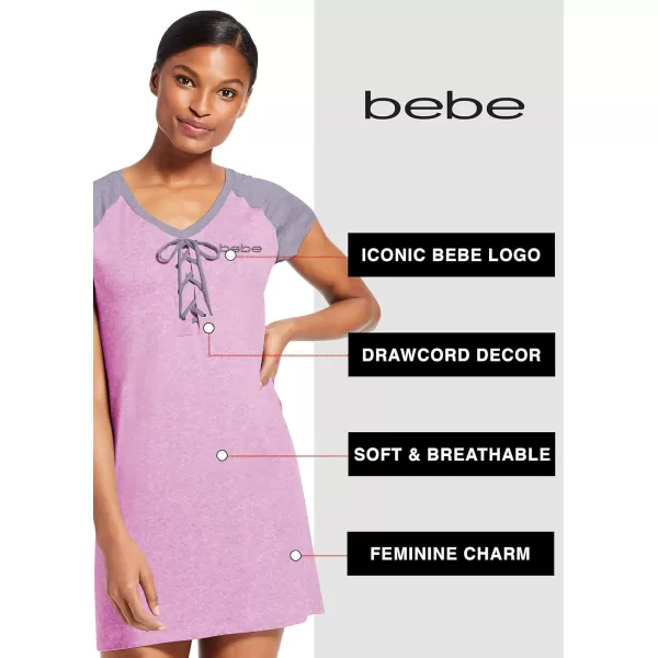 imagebebe Womens Nightgown Lounge Pajama Dorm Sleepwear shirtLight Pinkheather
