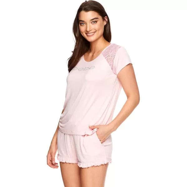 imagebebe Womens Pajamas Set  Shirt and Lounge Pajama Shorts Sleepwear SetLight Pink 23