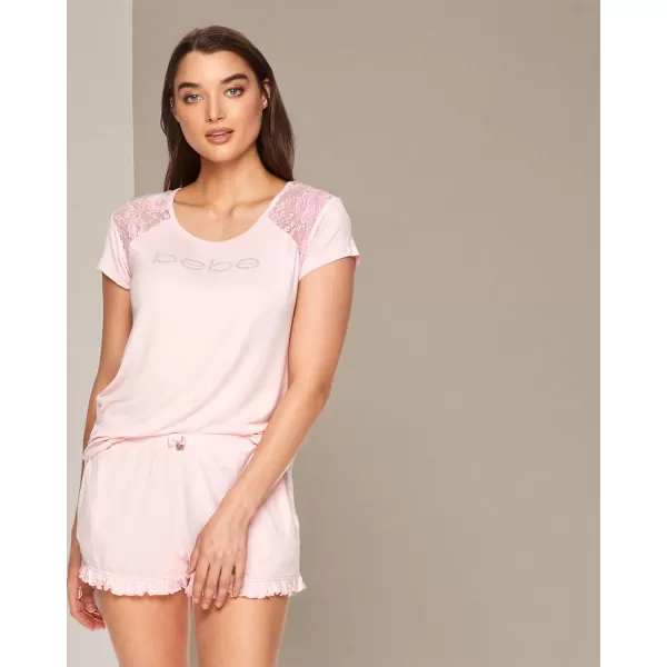 imagebebe Womens Pajamas Set  Shirt and Lounge Pajama Shorts Sleepwear SetLight Pink 23