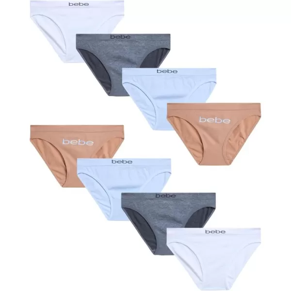 imagebebe Girls Underwear  8 Pack Seamless Microfiber Bikini Panties SLIt Bronze