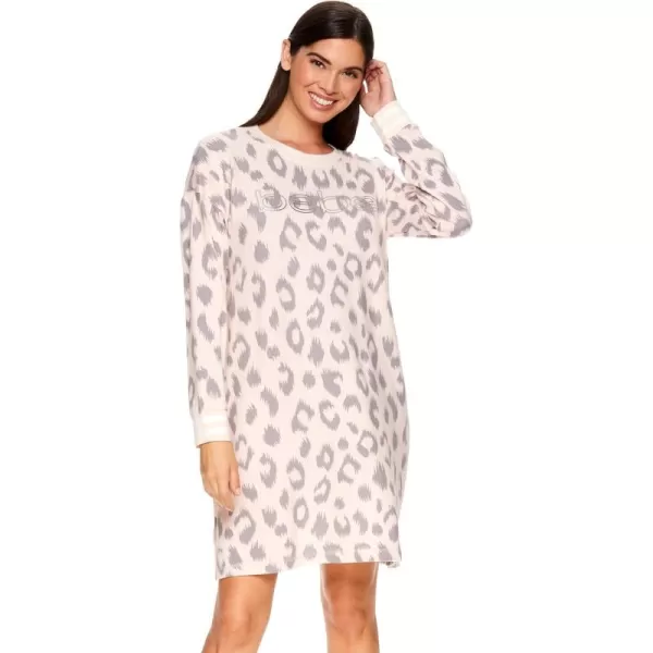 imagebebe Womens Long Sleeve Nightgown Lounge Pajama Dorm Sleep ShirtPale Peach1