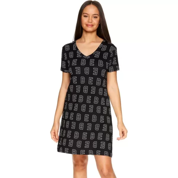 imagebebe Womens Night Dress Short Sleeve Womens Nightgowns ampamp Sleepshirts Womens SleepwearBlack 2