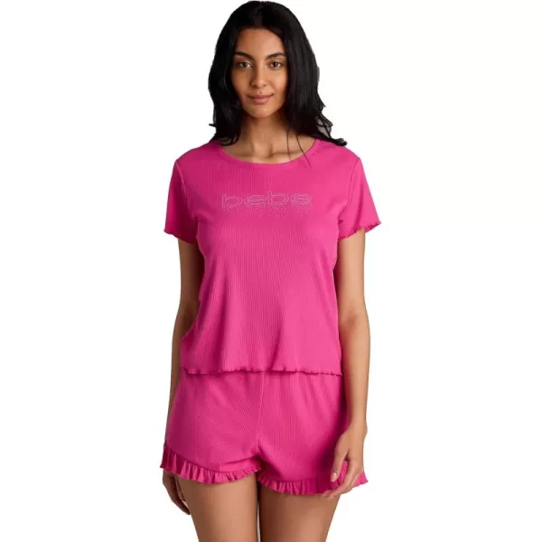 imagebebe Womens Pajamas Set  Shirt and Lounge Pajama Shorts Sleepwear SetFuchsia