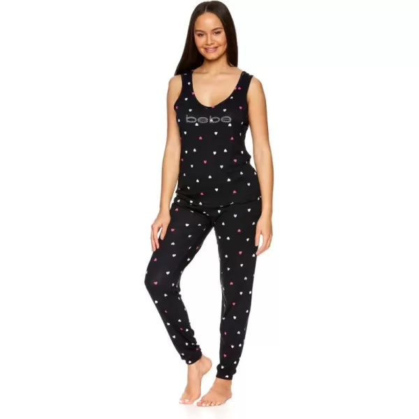 imagebebe Womens Tank Top and Pajama Pants Lounge Sleepwear SetBlack 2