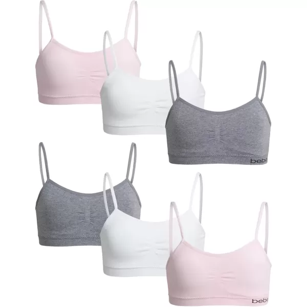 imagebebe Girls Training Bra  6 Pack Seamless Cami Bralette Removable Pads SLGrey Pink