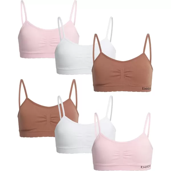 imagebebe Girls Training Bra  6 Pack Seamless Cami Bralette Removable Pads SLPink Toffee