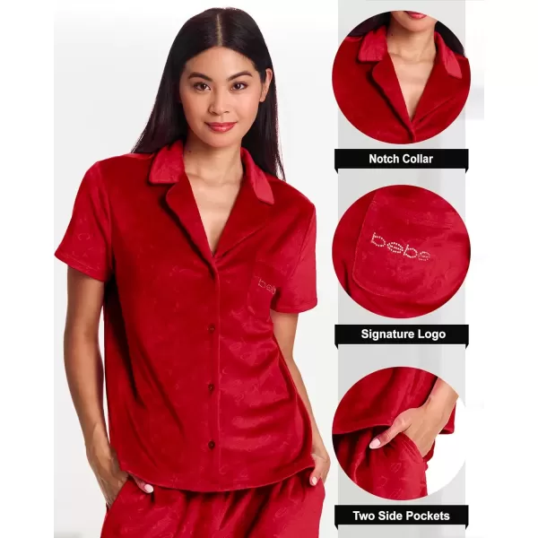 imagebebe Womens Elegant Satin Pajama Set  Adjustable Cami and Shorts  Luxe NightwearCrimson