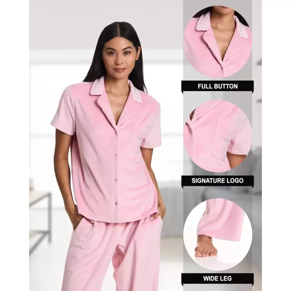 imagebebe Womens Elegant Satin Pajama Set  Adjustable Cami and Shorts  Luxe NightwearRose Shadow 1