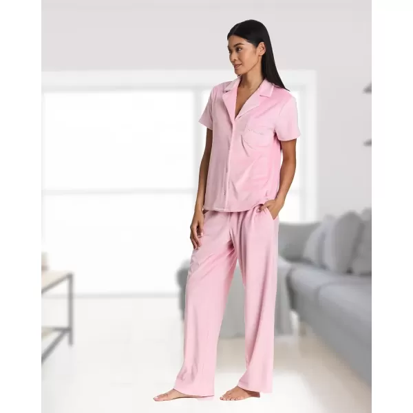 imagebebe Womens Elegant Satin Pajama Set  Adjustable Cami and Shorts  Luxe NightwearRose Shadow 1