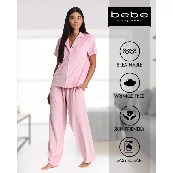 imagebebe Womens Elegant Satin Pajama Set  Adjustable Cami and Shorts  Luxe NightwearRose Shadow 1