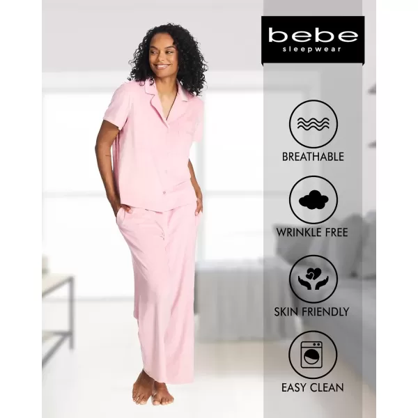 imagebebe Womens Elegant Satin Pajama Set  Adjustable Cami and Shorts  Luxe NightwearRose Shadow