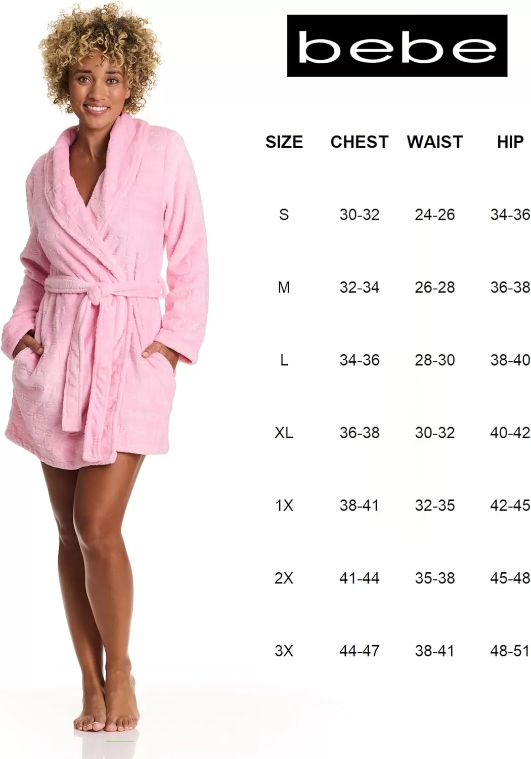 imagebebe Womens MidLength Plush Pajama Lounge Robe Bathrobe Rose Shadow Medium
