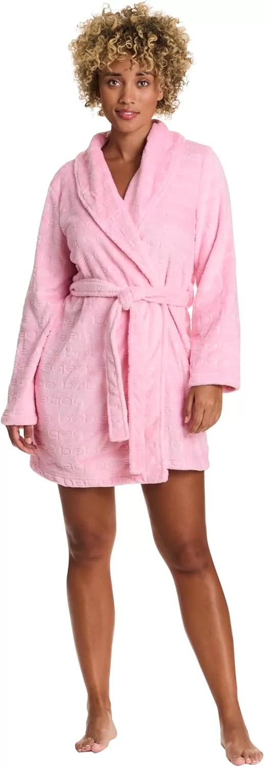 imagebebe Womens MidLength Plush Pajama Lounge Robe Bathrobe Rose Shadow Medium