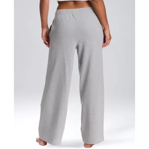 imagebebe Wide Leg Sweatpants for Women French Terry Baggy Sweatpants with Pockets Sweatpants for WomenHeather Grey Wide Leg