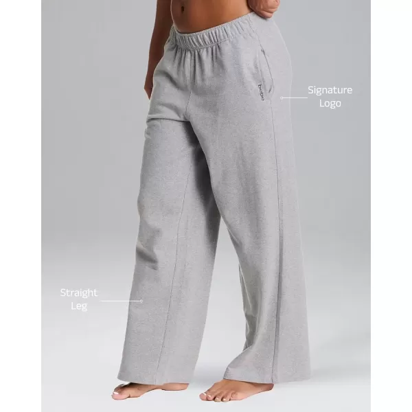 imagebebe Wide Leg Sweatpants for Women French Terry Baggy Sweatpants with Pockets Sweatpants for WomenHeather Grey Wide Leg