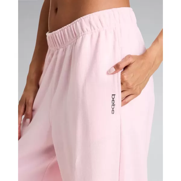 imagebebe Wide Leg Sweatpants for Women French Terry Baggy Sweatpants with Pockets Sweatpants for WomenPink Rose Wide Leg