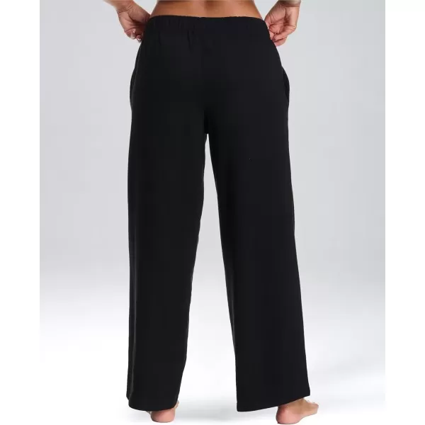 imagebebe Wide Leg Sweatpants for Women French Terry Baggy Sweatpants with Pockets Sweatpants for WomenWide Leg  Black