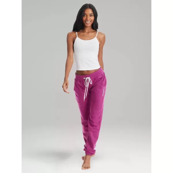 imagebebe Womens Plus Sweatpants French Terry Lounge Pants Sweat Pants for Women with Pockets Berry 1X