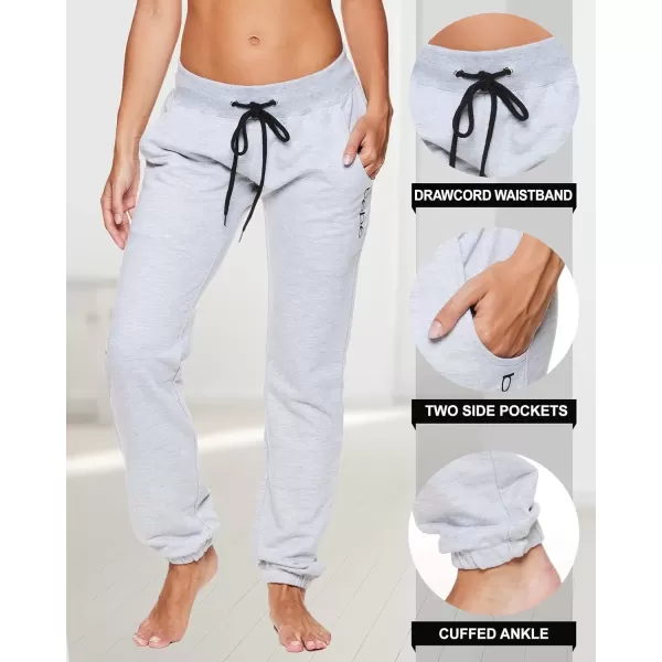 imagebebe Womens Plus Sweatpants with Pockets French Terry Lounge Pants Grey Sweatpants for Women Heather Grey 1X