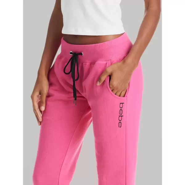 imagebebe Womens Plus Sweatpants with Pockets French Terry Lounge Pants for Women Pink Joggers Fuchsia 1X