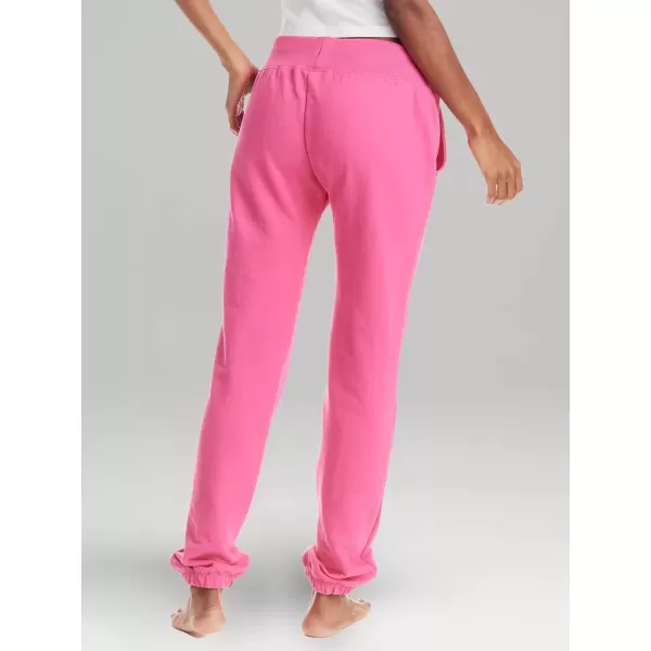 imagebebe Womens Plus Sweatpants with Pockets French Terry Lounge Pants for Women Pink Joggers Fuchsia 1X