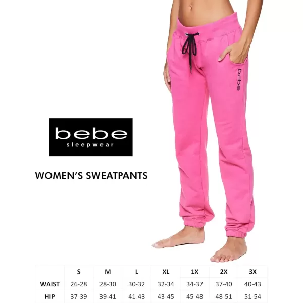 imagebebe Womens Plus Sweatpants with Pockets French Terry Lounge Pants for Women Pink Joggers Fuchsia 1X