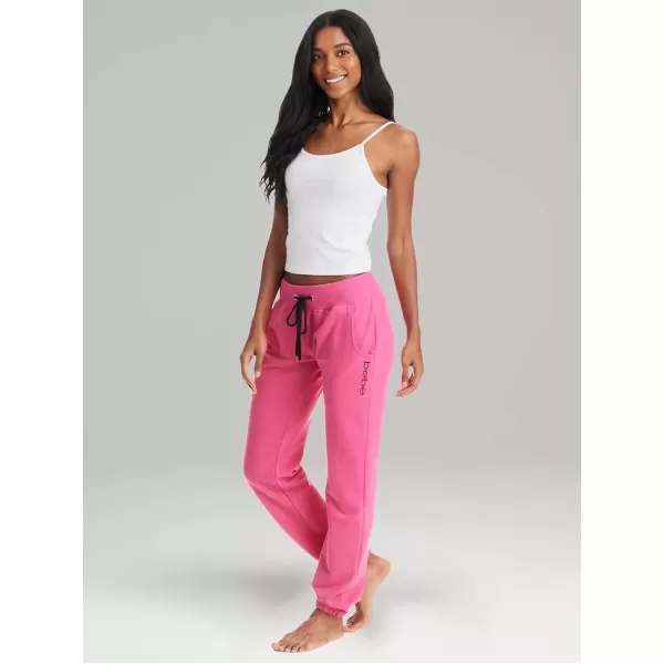 imagebebe Womens Plus Sweatpants with Pockets French Terry Lounge Pants for Women Pink Joggers Fuchsia 1X