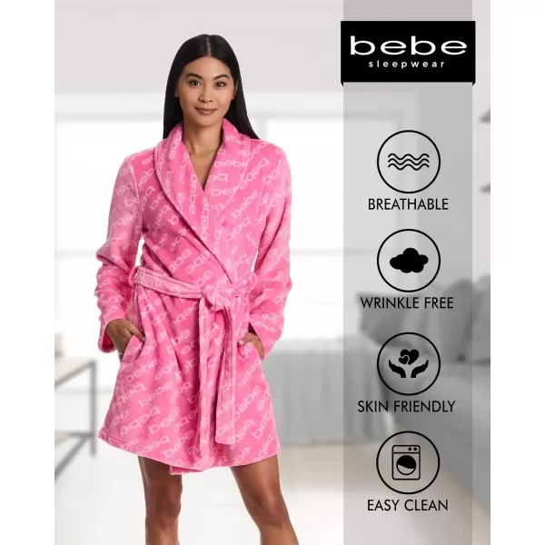imagebebe Womens MidLength Plush Pajama Lounge Robe BathrobeAurora Pink