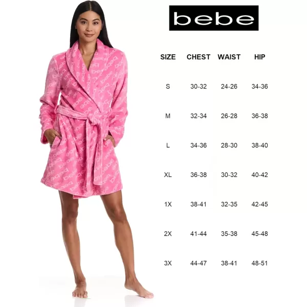 imagebebe Womens MidLength Plush Pajama Lounge Robe BathrobeAurora Pink
