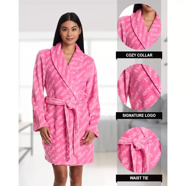 imagebebe Womens MidLength Plush Pajama Lounge Robe BathrobeAurora Pink